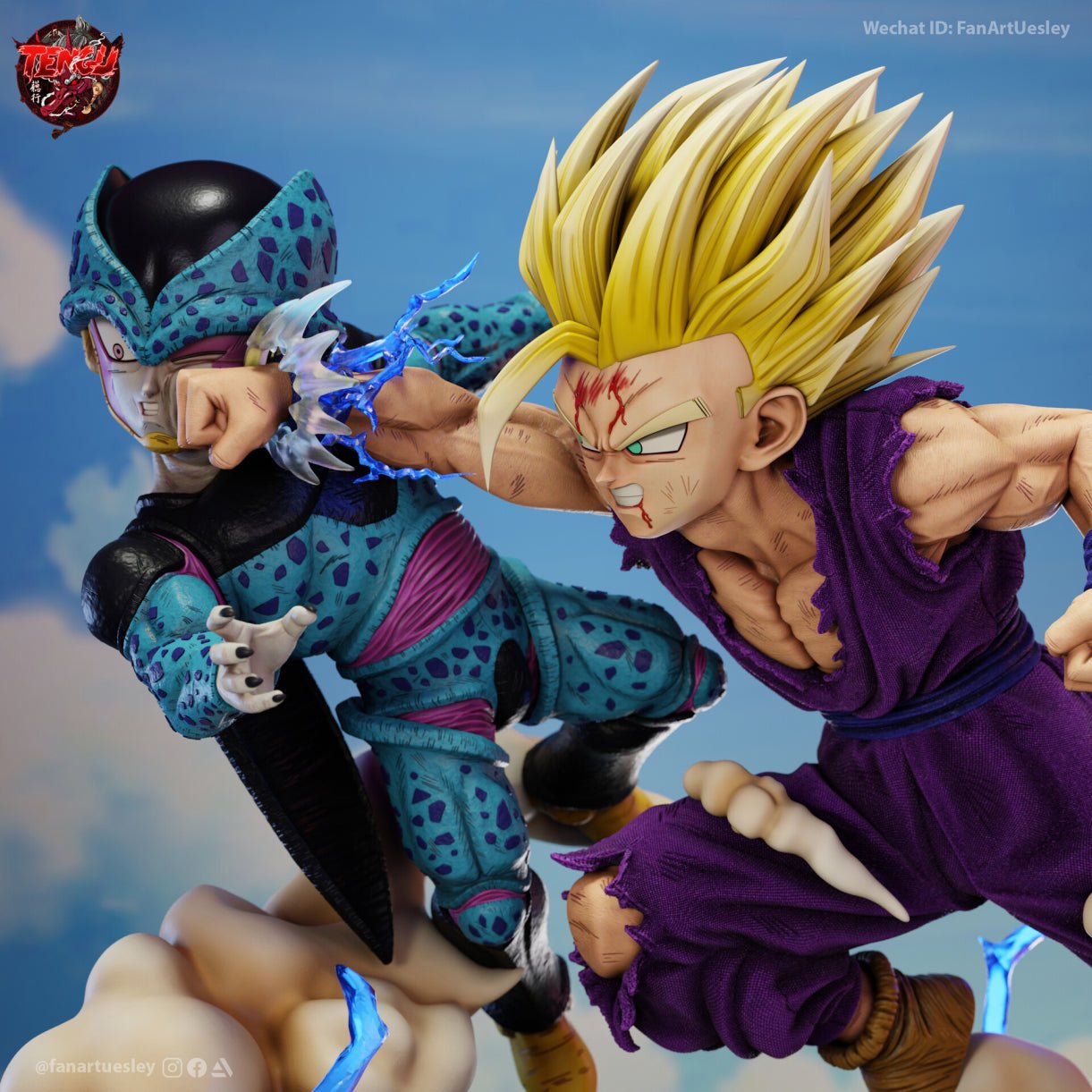 gohan vs cell junior - Akaizustudio