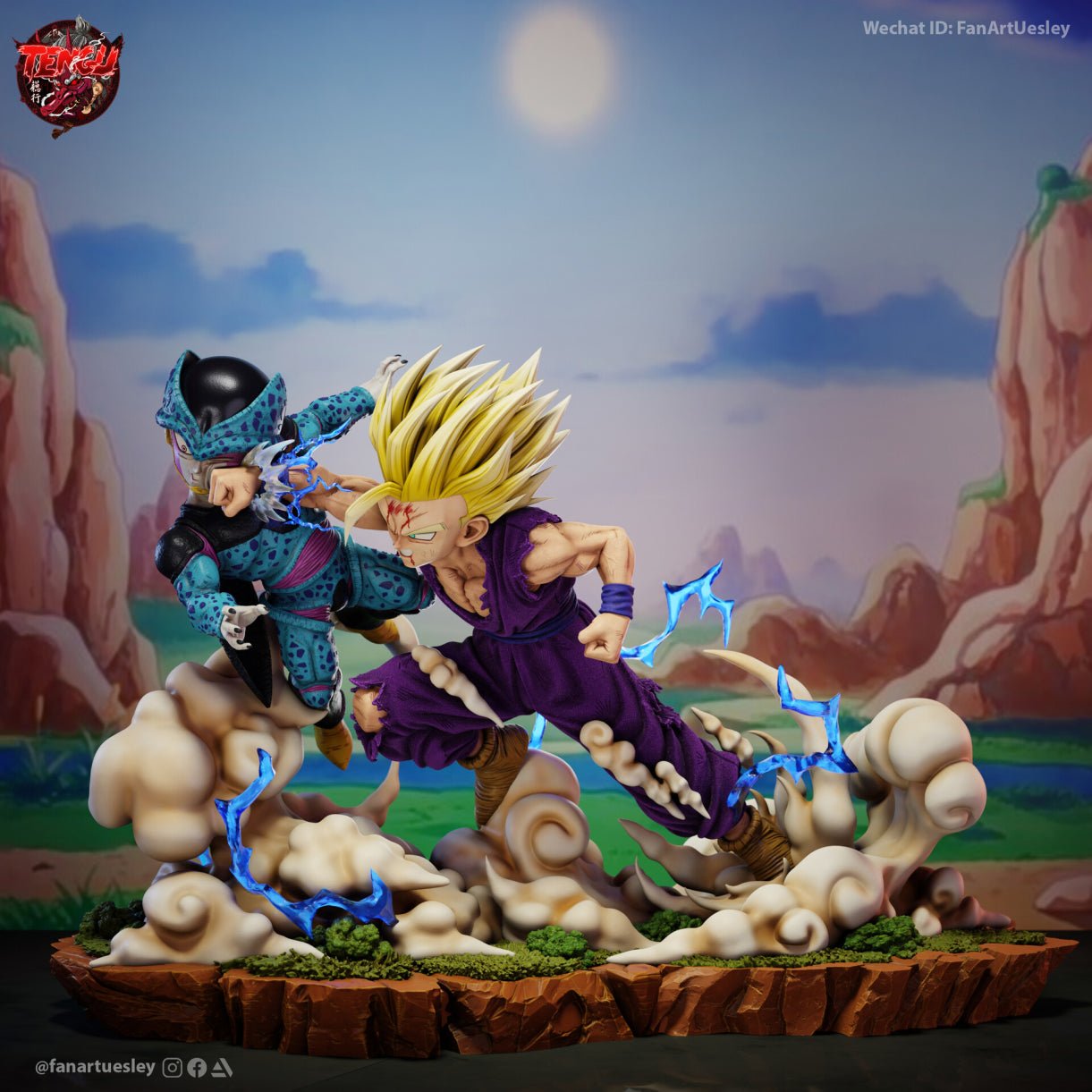 gohan vs cell junior - Akaizustudio